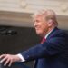 President Trump speaks at the Memorial Amphitheater in Arlington National Cemetery on May 25 in Arlington, Va.