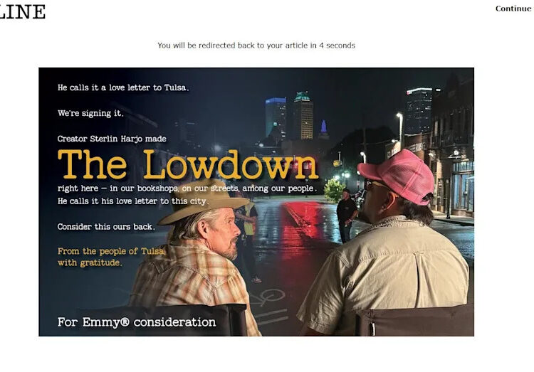 A For Your Consideration ad promoting "The Lowdown" appears on deadline.com.