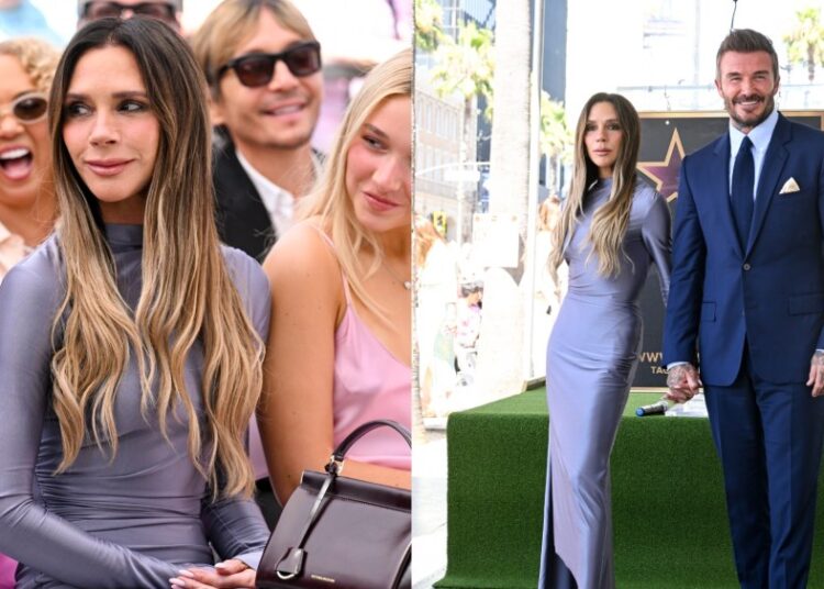 Victoria Beckham With David Beckham at Hollywood Walk of Fame Ceremony