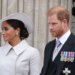 Prince Harry and Meghan Markle step out from St. Paul's Cathedral after a service honoring Queen Elizabeth II's Platinum Jubilee, on June 3, 2022, during the last U.K. visit on which they brought their children.