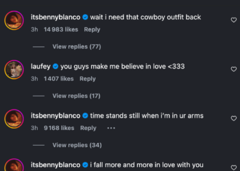 Benny Blanco's comments on Selena Gomez's post.