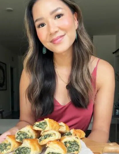Mary Castro with her version of Kronk's spinach puffs from 'Emperor's New Groove'Credit: Mary Castro