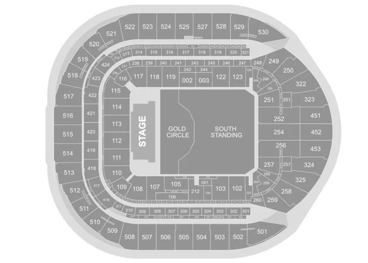 London Tottenham Hotspur Stadium map for Zach Bryan
