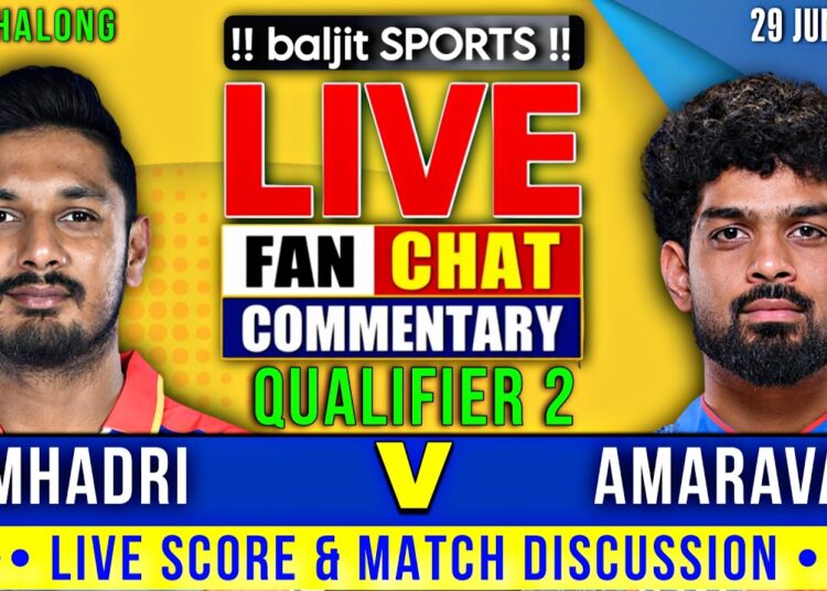 🔴 SVL vs AR | Simhadri Vizag Lions vs Amaravati Royals | Qualifier 2 | Live Score & Fan Commentary