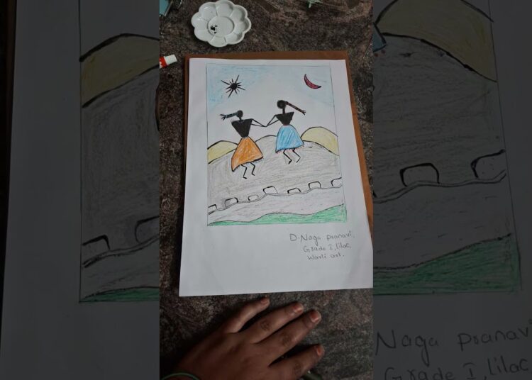 warli art #kids # drawing for kids# drawing using triangles