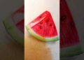 watermelon realistic drawing 🍉 #shortvideo #tarbuj #watermelondrawing #art