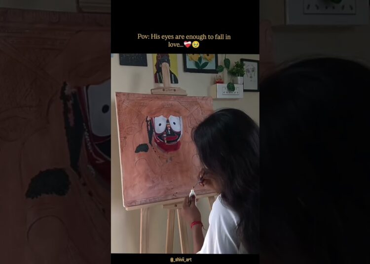 his eyes..🥹🤌 #art #artist #acrylicpainting #jaganathji #ytshorts