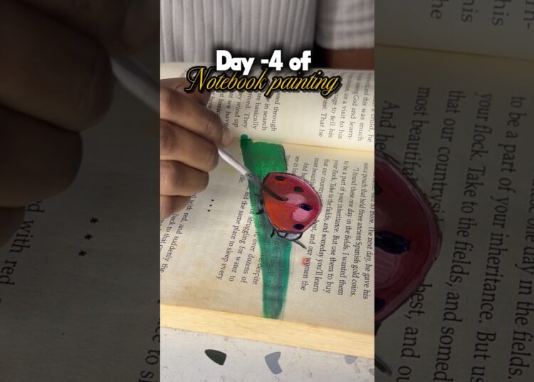 DAY 4 of notebook painting #shorts #ytshorts #art #artist