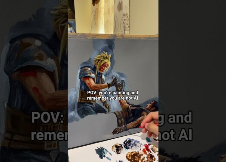 zero AI in my work! im a real artists 🎨 😌  #noaiart #noai #realart #painting #oilpainting