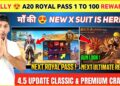 4.5 UPDATE 🤩 A20 Royal Pass | New X Suit | Next Ultimate Outfit Bgmi | Bgmi New Royale Pass