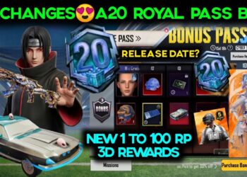 BGMI 4.5 UPDATE ROYAL PASS / BGMI A20 ROYAL PASS REWARDS RELEASE DATE / A20 1 TO 100 RP REWARDS