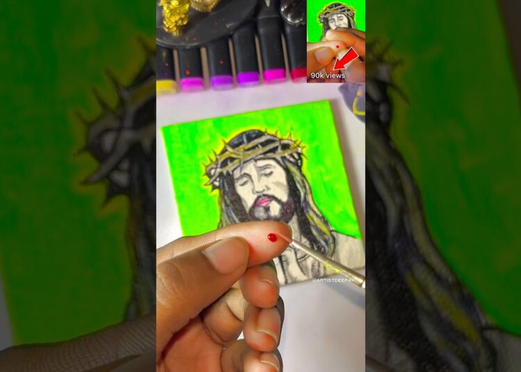 Jesus Art ✝️💌  #shorts #drawing #art #trending #artist
