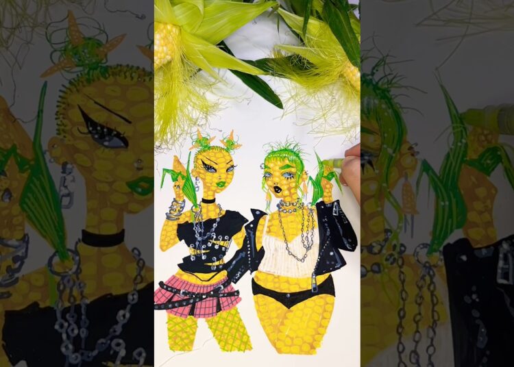 A corny story from my past 🌽 #pidgindoll #drawing #corny #art #dolls #artist #painting #illustration