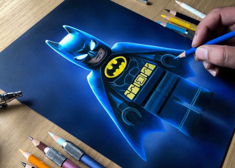 Drawing LEGO Batman | Coloured Pencil Art Process | Artology