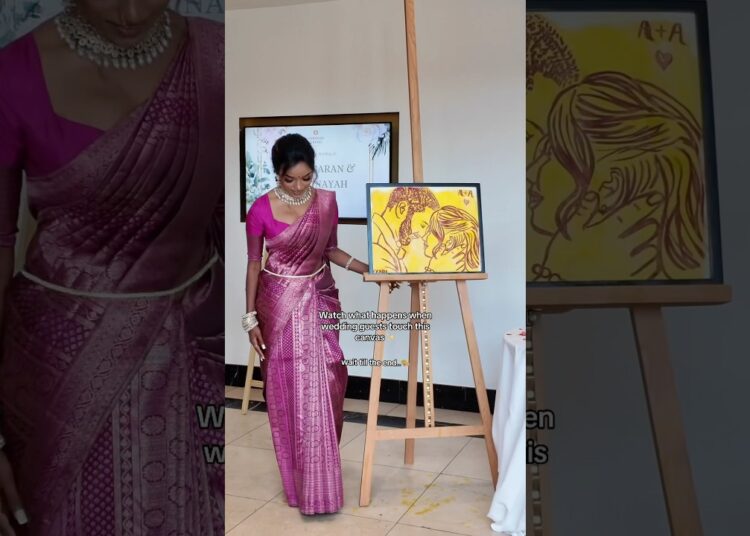 Magic Artwork for weddings 🎨✨ #art #artist #wedding #hinduwedding #viral #tamil #saree #bride
