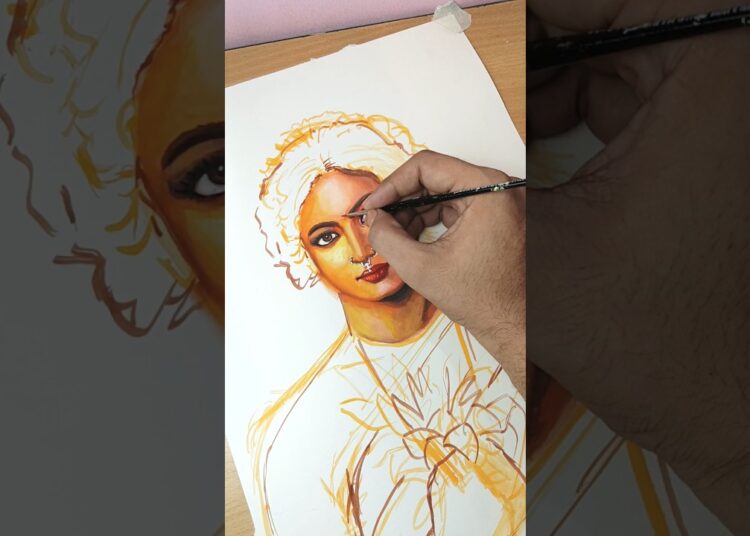 painting beauty with poster colour ✨ #art #drawing #painting #artwork #artist #artacrylicpainting