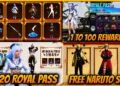 🔥A20 ROYAL PASS IS HERE – 1 TO 100 REWARDS l NARUTO PRIZE PATH AND FREE CHARCTER SET IN 4.5 UPDATE
