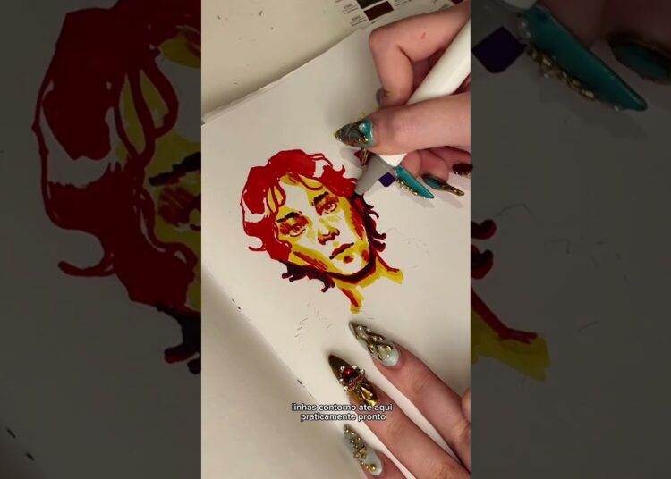 Como pintar com marcadores de álcool!! #arte #desenho #sketch #sketchbook #alcoholmarkers #shorts