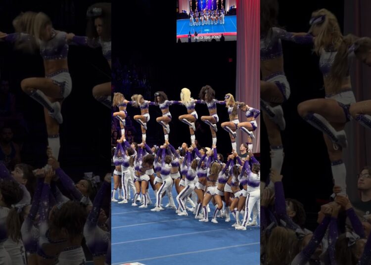 our spirits forever royal bound! 💜 #cheerleading #cheer #allstarcheer #royalty #worlds #stunt