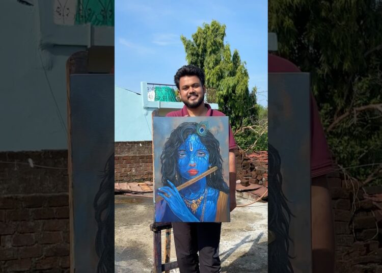 WhatsApp ✅9516669295 for orders yours or  buy my paintings #shreekrishna #radheradhe #painting #art