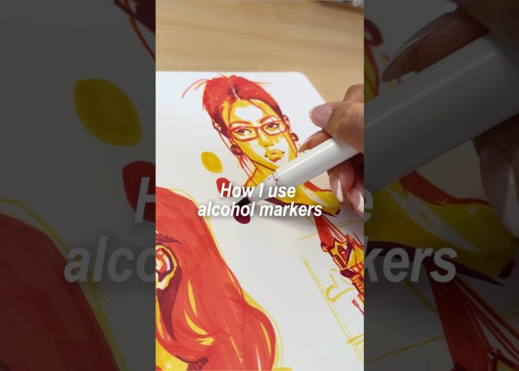 How I use alcohol markers with @ohuhuart_official  #art #illustrative #drawing #artist #howtodraw