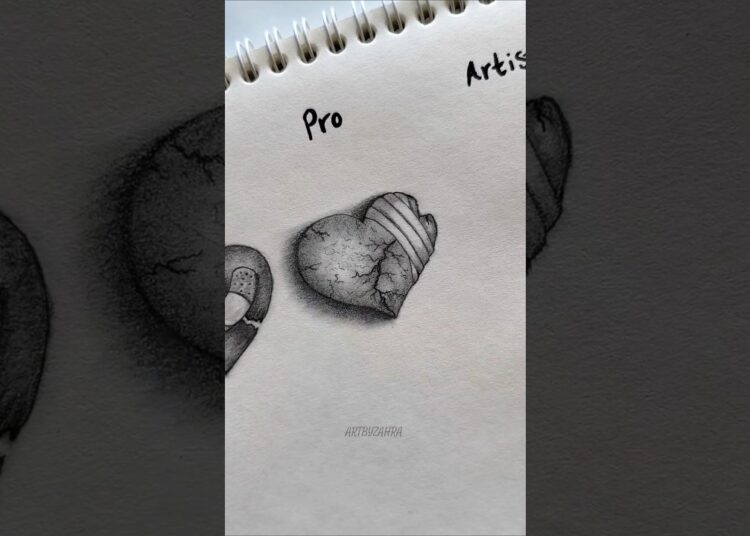 Broken heart painting from beginner to artistic 💔✨ #artbyzahra #art #artist #heart #brokenheart