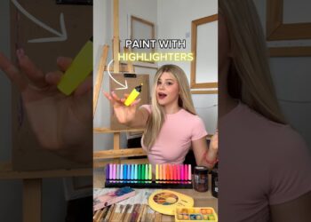 IS IT POSSIBLE TO PAINT WITH HIGHLIGHTERS?🤔 #art #short #artchallenge #zaralarsson #highlighters