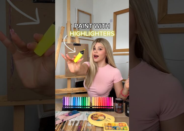 IS IT POSSIBLE TO PAINT WITH HIGHLIGHTERS?🤔 #art #short #artchallenge #zaralarsson #highlighters