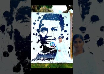 Cristiano Ronaldo Painting with Football #noorjahanartist #art #ronaldo #painting #artist
