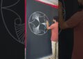 Beautiful 3D Line Art Design || Blackboard Art #beautiful #design #3d