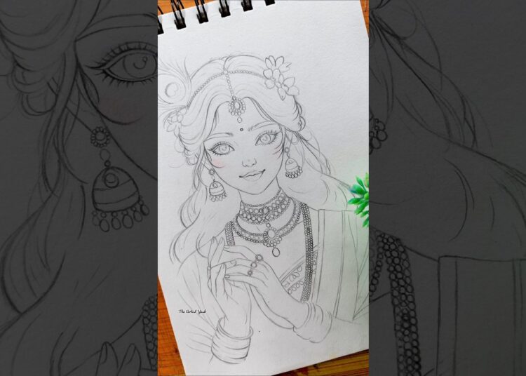Radha drawing ✨ #radharani #art #shorts #radha #trending #artist #painting