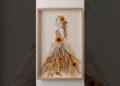 🌼 Satisfying Fiber Art Process: Yarn Hair + Dried Flowers Portrait 🧡