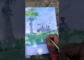 Simple landscape 🏞️ painting||#artist #shortsviral #upskill #trend #newpost