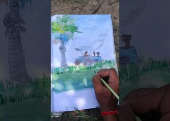 Simple landscape 🏞️ painting||#artist #shortsviral #upskill #trend #newpost