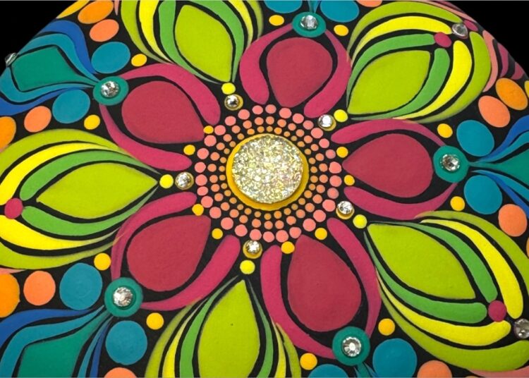 Vibrant Colorful Mandala | Rock Painting Tutorial 4.5″ Art Stone
