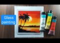 Glass painting sunset drawing : tutorial #shorts