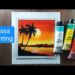 Glass painting sunset drawing : tutorial #shorts