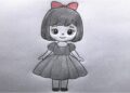 new year drawing 2025 easy pencil art girl 👯