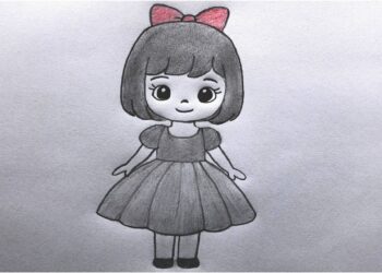 new year drawing 2025 easy pencil art girl 👯