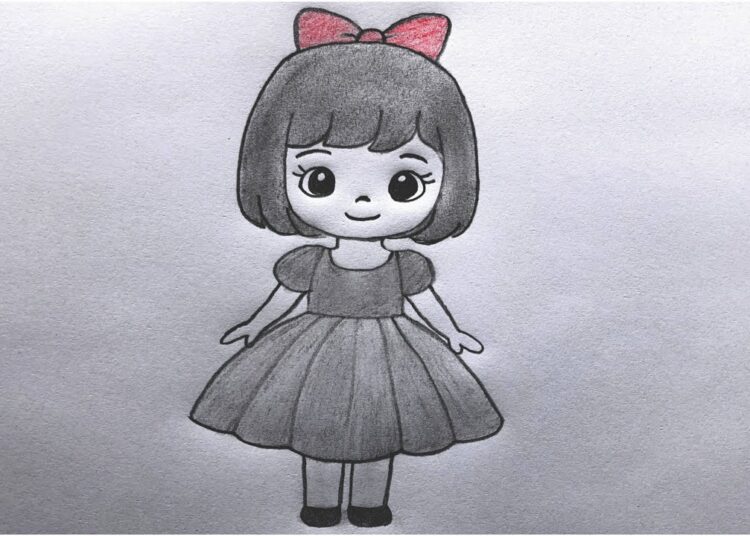 new year drawing 2025 easy pencil art girl 👯