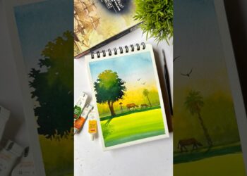 Most Easy Watercolour Painting😍 #shorts #watercolor #drawing #painting #painting #art #artist