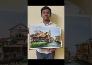 Watercolour landscape painting 🎨❤️#art #artist #watercolor #shorts #youtubeshorts #painting #artwork