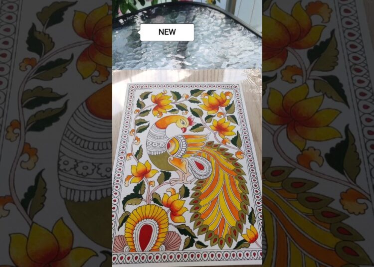 kalamkari Indian folk art🥰 #art #india #folk #watercolor #artist # #viral #shorts #passion #love