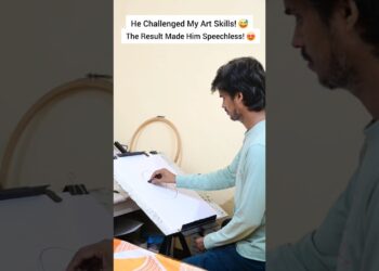 Art challenge: Result Shocked Him! 😍 | Peaceful village life #shorts #artchallenge #artist