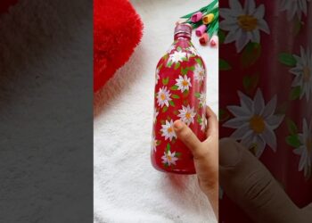 Bottle painting #viralshorts #artandcrafts #bottlepainting #glasspainting #diy #crafts #artist #art