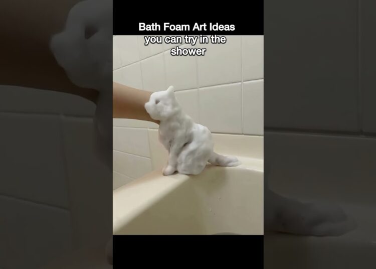 Bath foam art ideas you can try in shower #art #bathfoam #shower #artist #doodle #viral