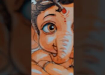 Badi Mehnat Se Banayi Hai 🙏🥺 #artshorts #ganesha #artist #drawing