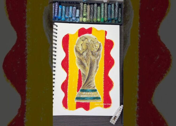 World Cup but make it oil pastels ✨ #oilpastel #worldcup #artprocess #coloring