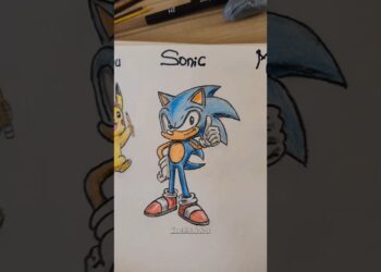 Drawing Sonic 😅✍️#shorts #art #drawing #cartoon #artist #anime