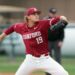 Stanford Cardinal starting pitcher Joey Volchko (19) throws a pitch against the Xavier Musketeers during the second inning at Sunken Diamond.